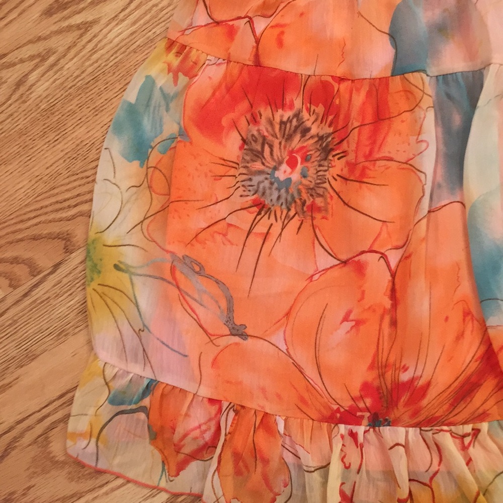 Wrapper floral skirt with built-in slip - Picture 2 of 4